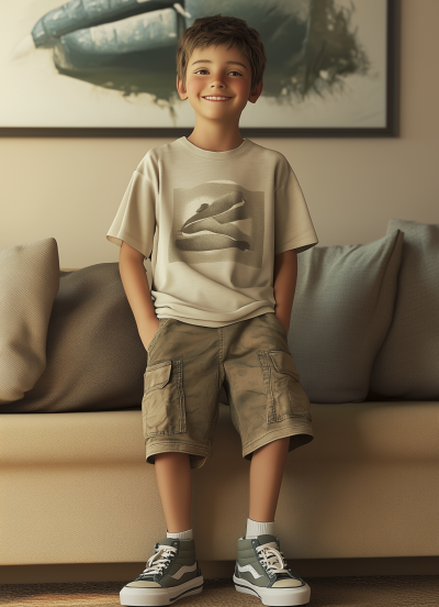 Young Boy in Casual Outfit