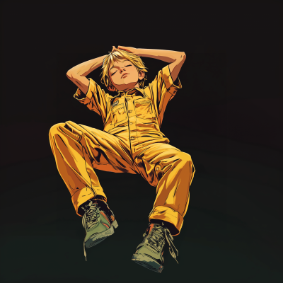 Floating Boy in Coveralls