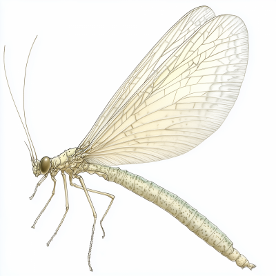 Detailed Drawing of Mayflies