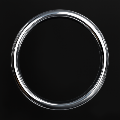 Chrome Ring on Black Background