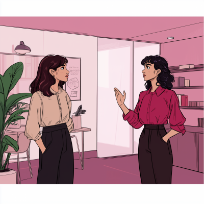 Modern Office Conversation