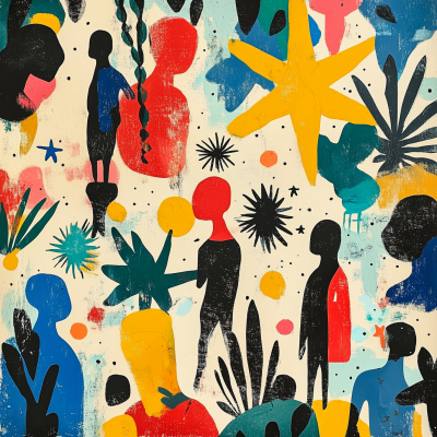 Abstract People and Stars