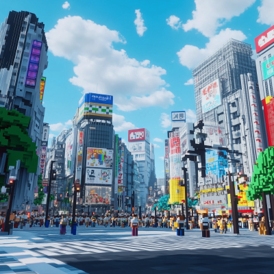 Minecraft Shibuya Crossing