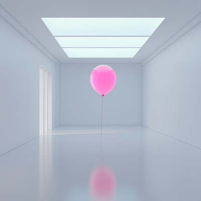 White Room with Pink Balloon