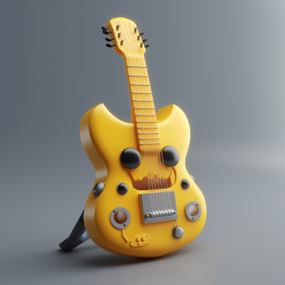 Chibi 3D Toy Guitar