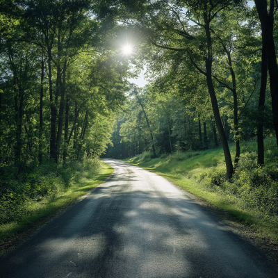 Country Road in Forest
