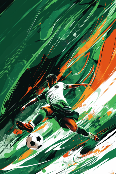 Dynamic Soccer Illustration
