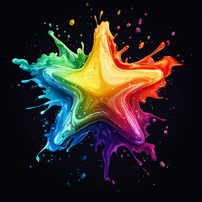 Star Shaped Rainbow Explosion
