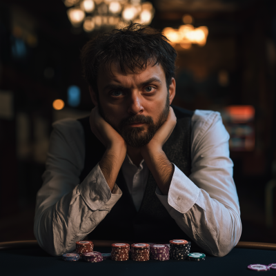 Sad Gambling Player Portrait