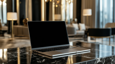 Modern Laptop on Marble