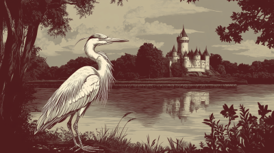 Heron by the Burgundy Canal