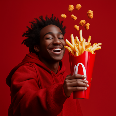 Student Enjoying McDonald’s New Cone