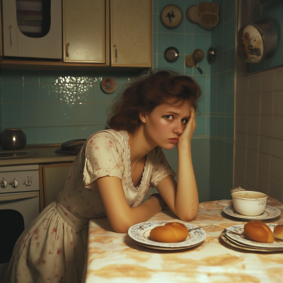 Bored Woman in the Kitchen