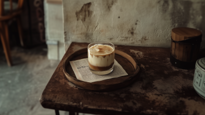 Iced Latte in Vintage Setting