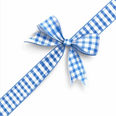Blue Scott Checkered Background with Bow