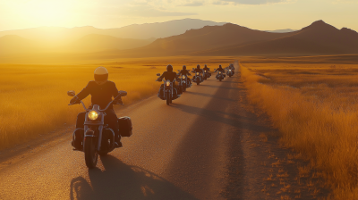 Motorcycles in the Gobi Desert