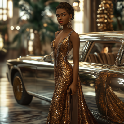 Elegant Model by Limousine