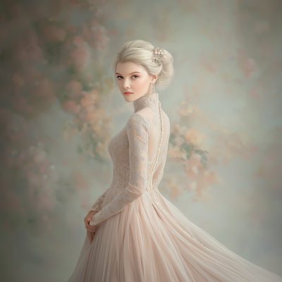 Elegant Model in Gown