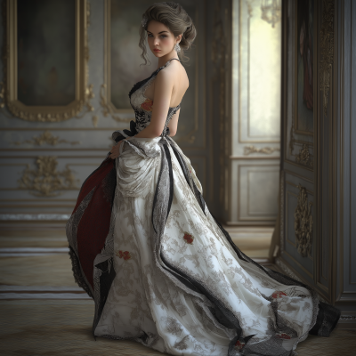 Beautiful Woman in Classical Gown