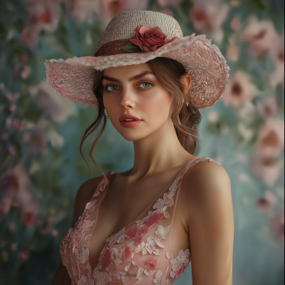 Beautiful Woman in Valentine Dress