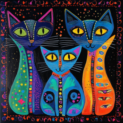 Colorful Cat Illustration