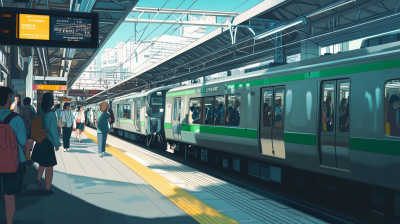 Busy Tokyo Station Platform