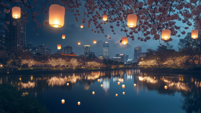 Peaceful Urban Park at Night