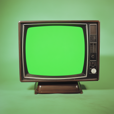 Vintage TV with Green Screen