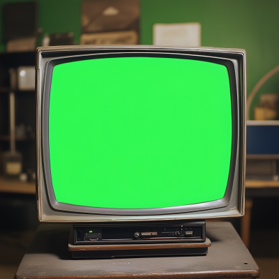 Vintage TV with Green Screen