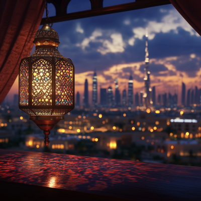 Ramadan Lanterns and Dubai Skyline