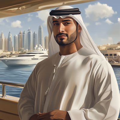 Emirati Man on Yacht