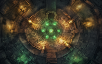 Hand Drawn Temple Battlemap