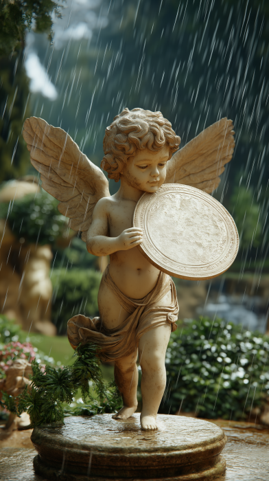 Cupid in a Greek Garden