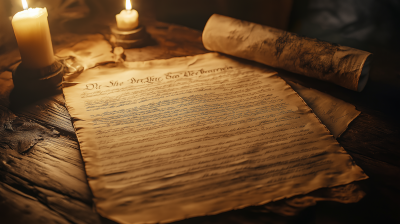 Declaration of Independence on Antique Table