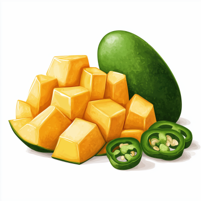 Mango and Jalapeno Illustration