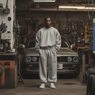 Stylish Model in Garage