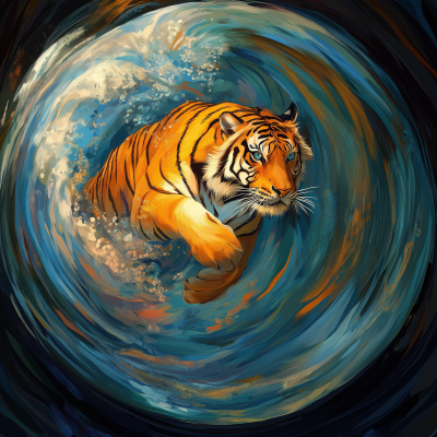 Tiger in an Aquarium