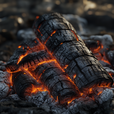 Charred Campfire Logs