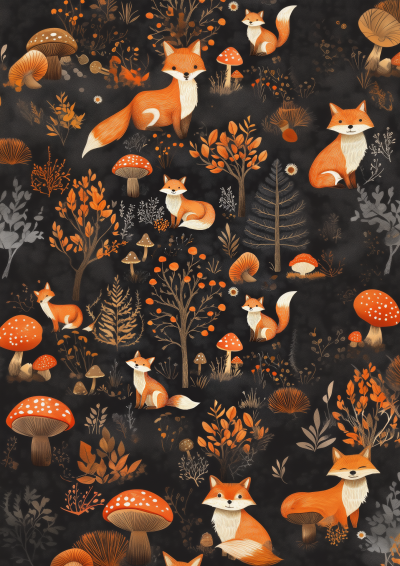 Woodland Foxes Pattern
