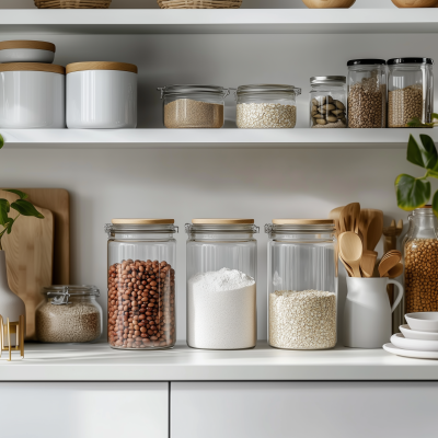 Glass Jars in Modern Kitchen