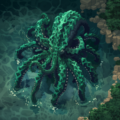 Cthulhu Kraken on Water