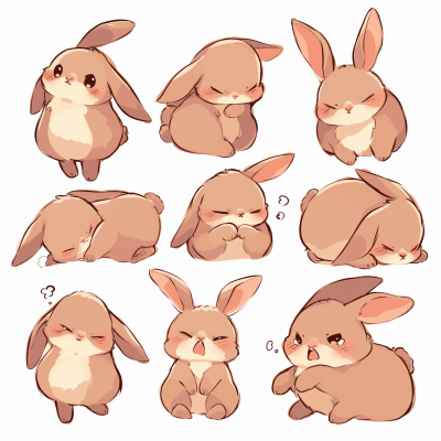 Chibi Rabbit Expressions