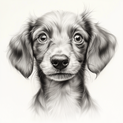 Fluffy Dachshund Puppy Drawing