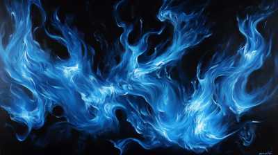 Blue Flames on Black