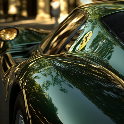 Reflections on a Green Ferrari