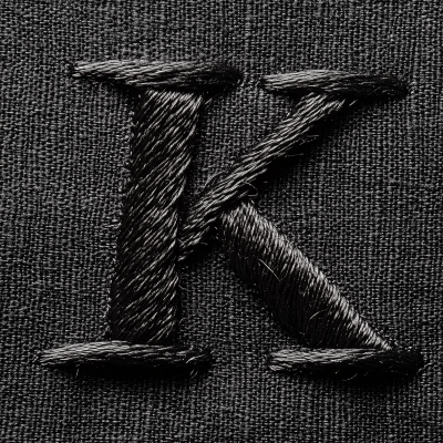 Black Embroidered Letter K