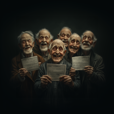 Elderly Men with Government Checks