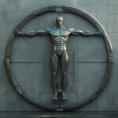 Futuristic Jacked Vitruvian Man