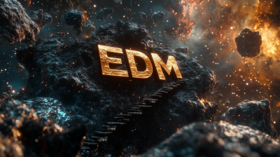 3D EDM Logo in Space