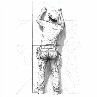 Minimalist Construction Worker